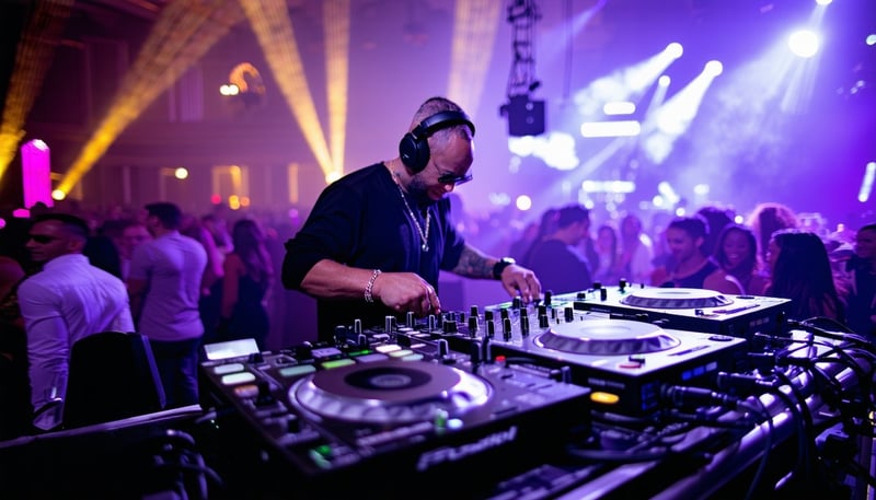 DJ performing at a lively event hosted by Mauri Life Essential Events.