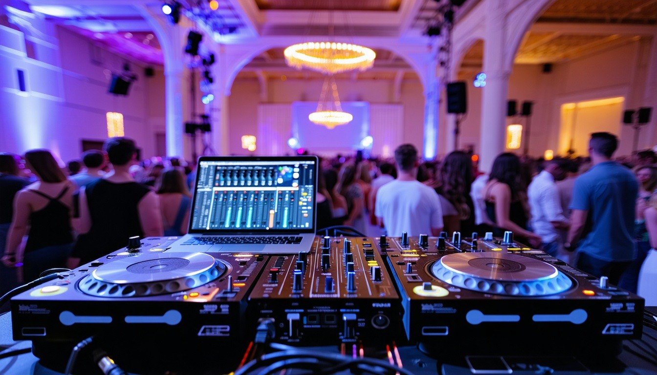 DJ spinning house music at an event